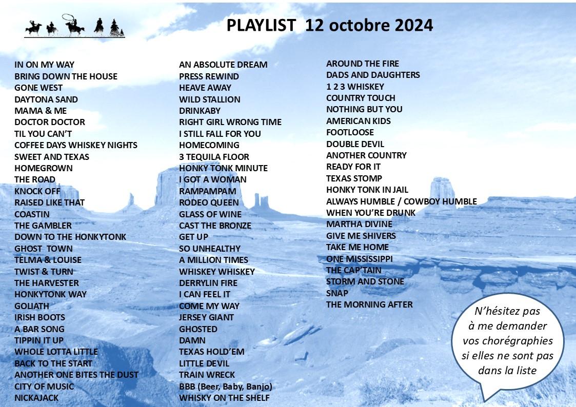 Playlist 12 octobre 2024